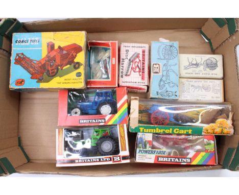 Ten various original boxed and reproduction boxed Britains Corgi and similar farming and agricultural diecast to include a Co