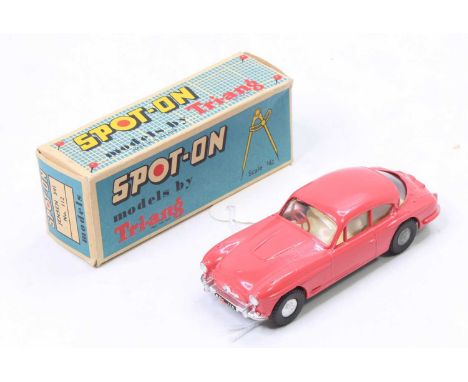Spot On Triang No.112 Jensen 541, comprising pink body with cream interior, red steering wheel, housed in the original card b