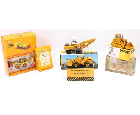 Five various boxed mixed construction related diecast vehicles to include a Corgi Toys No. CC15101 JCB 3C Mk 1, together with