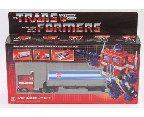 Hasbro Transformers 1984 G1 1st generation Autobot Commander "Optimus Prime" comprising a transforming truck with red feet, t