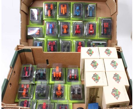 Two trays containing 36 various Hachette Part Works Britains and Atlas Editions, farming and agricultural diecast vehicles to