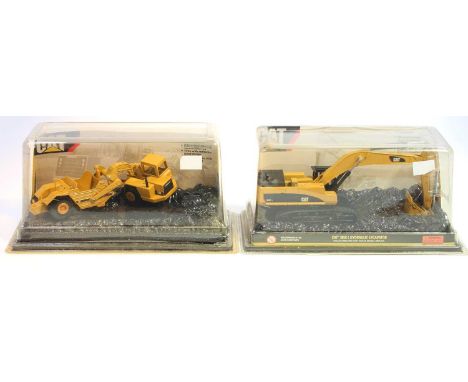 2 Norscott 1/64th scale boxed models - No. 55305 Caterpillar 385C L Hydraulic Excavator and No. 55303 Caterpillar 611 Wheel T