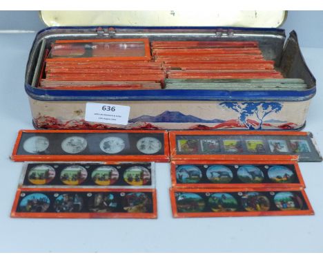 A collection of approximately 90 lantern slides