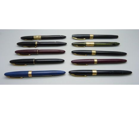 Ten vintage Sheaffer fountain pens, Lifetime, Imperial and Triumph, etc., (seven with 14ct gold nibs)