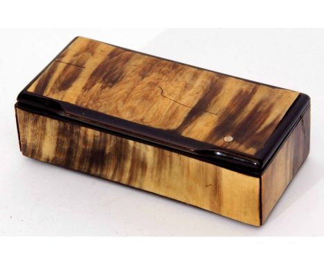 Large 19th century rectangular snuff box, with hinged cover, width 12.3cm 