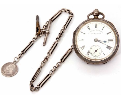 Early 20th century silver cased open face lever watch, H Samuel - Market St, Manchester, No 523263, the frosted and gilt move