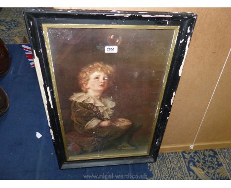 A framed Pears Print, entitled 'Bubbles', frame a/f.