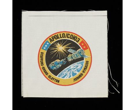 NASA Apollo-Soyuz Test Project cloth beta crew patch issued to Deke Slayton in 1975. With a certificate of authenticity.Donal