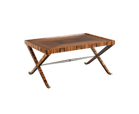 Lucien Rollin (Burkinabe, b. 1953) for William Switzer, Spain. Wilshire cocktail table or coffee table with a Zebrawood venee