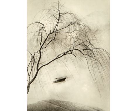 Chin San Long (Lang Jingshan) (Chinese, 1892-1995). Photograph titled "Spring Fantasia," executed in 1945, depicting a boat f