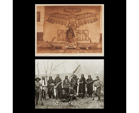 Group of two photographs depicting Native Americans including:Edward Curtis (American, 1868-1952). Photograph titled "A Nakoa