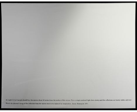 James Rosenquist (1933-2017). Rectangular mirror with the following written along the lower margin: "At night 1, 2 or 3 peopl