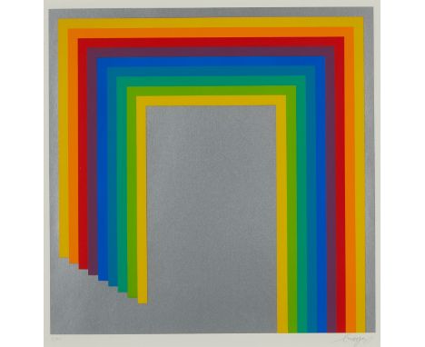 Herbert Bayer (American/Austrian, 1900-1985). Framed screenprint on paper titled "Spectral Gate" from the portfolio "Edition 