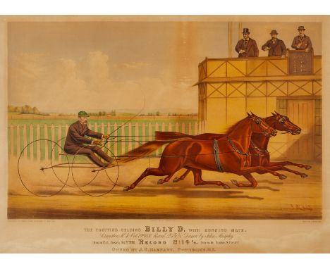 James J. McAuliffe (American, 1848-1921) for Currier and Ives, United States. Color lithograph titled "The Trotting Gelding B