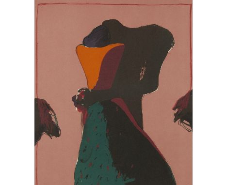 Fritz William Scholder V (La Jolla Band of Luiseno Indian, 1937-2005). Lithograph on paper titled "Monster Love, Dream C" dep