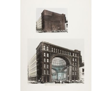 Richard Haas (American, b. 1936). Photomontage proposal with the original photo of the Chicago Arcade, 1978. Pencil signed al