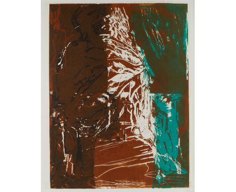 Per Kirkeby (Danish, 1938-2018). Linocut on paper titled "Untitled (Figur)," from the portfolio "Erste Konzentration," 1982. 