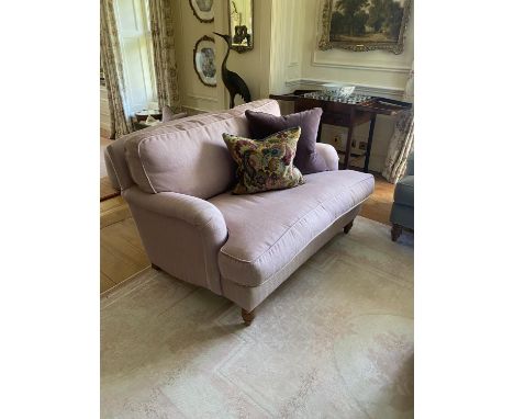 A good two seater sofa, SOFA.COM;  with deep seat and back cushions, upholstered in a light pink/ purple herringbone fabric 1