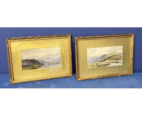 Albert George Stevens (Staithes Group 1863-1925), a Pair of Lake District scenes, watercolour on paper, in gilt glazed frames