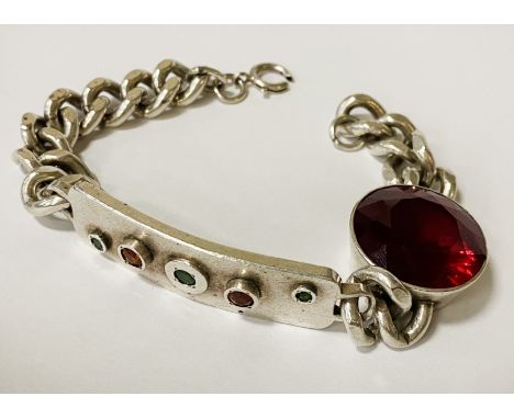 RUBY &amp; SLVER BRACELET