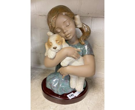 LLADRO GIRL &amp; PUPPY - 38 CMS TALL