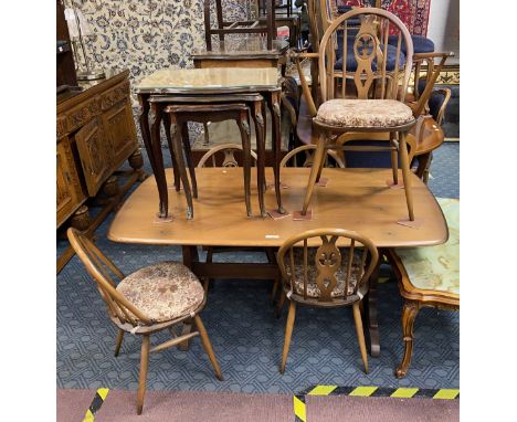 ERCOL TABLE &amp; FIVE CHAIRS