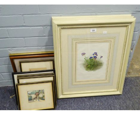 THREE FRAMED BOTANICAL LITHOGRAPHIC PRINTS.  TOGETHER WITH TEN VARIOUS FACSIMILE OLD MASTER DRAWINGS, steel-plate engraved bo