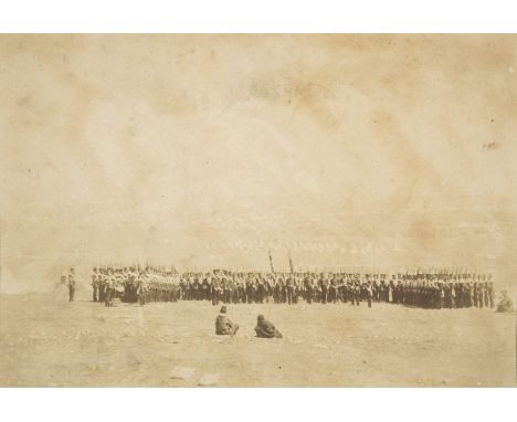 Crimean War.- Fenton (Roger) 57th Foot on Parade, above Sebastopol, Spring, salt print, image 230 x 155mm., framed and glazed