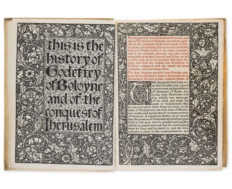 Kelmscott Press.- [Gulielmus, Archbishop of Tyre.] The History of Godefrey of Boloyne and of the Conquest of Iherusalem, from