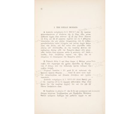 Brooke (Rupert).- Jackson (Henry) Texts to illustrate a Course of Elementary Lectures on the History of Greek Philosophy from