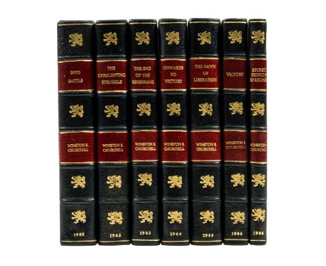 Churchill (Sir Winston Spencer) [The War Speeches], 7 vol., first edition, half-titles, frontispieces and plates, scattered s