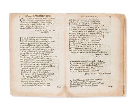 John Locke's first appearance in print.- Musarum Oxoniensium elaiophoria. Sive, Ob fædera, auspiciis serenissimi Oliveri Reip
