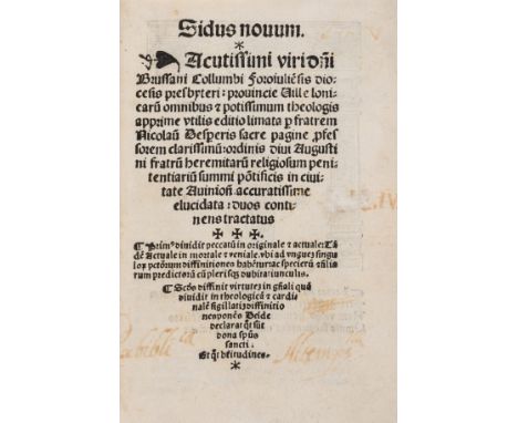Brussanus Collumbus. Sidus novum...duos continens tractatus: primus, de peccato...secundus, de virtute...editio limata per fr