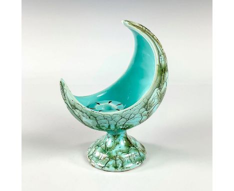 Turquoise with lustre finish and branch patterning. Gold toned lines on candle area.Hand Painted Delft Holland on bottom. Thi