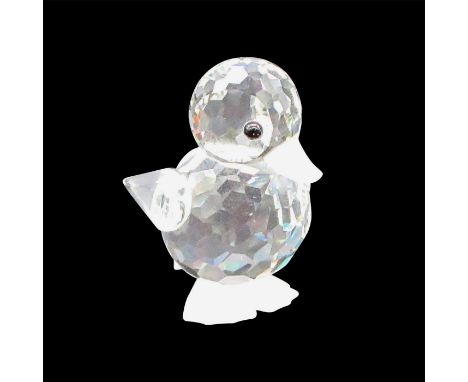 Clear, faceted head and body with frosted bill and feet. Swarovski backstamp. 7665 032 000. This item has its original box: 3