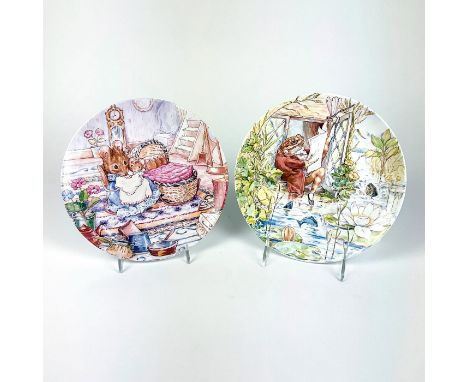 Bone china decorative plate with illustrations from the Tale of Two Bad Mice and of Mr. Jeremy Fisher. Wedgwood and Fredrick 