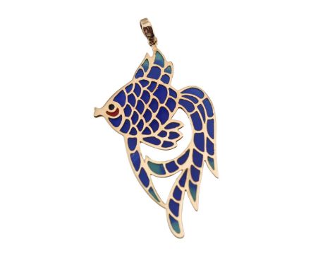  Metal  : 18k Gold   Designer  :  Mikimoto   Gemstone  : None   Measurements  : Pendant is 47mm x 23mm.    Marked:  : M mark,