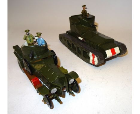 Toy Army Workshop WWI British Whippet Tank with Commander in turret, and Rolls Royce Armoured Car with Crew (E) (5)