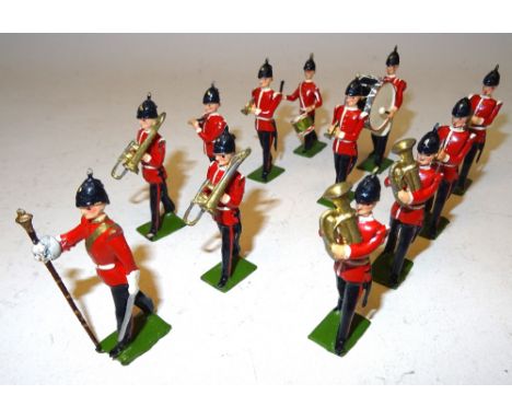 Britains set 27, Band of the Line in original ROAN box (VG, drum major wrist broken, one helmet spike missing, box F, sticky 