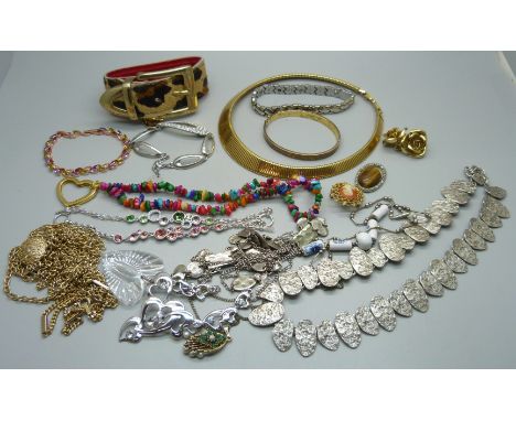 Designer costume jewellery including Trifari earrings, Sarah Coventry, Monet, Oasis, etc. 