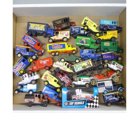 A collection of advertising model vehicles 