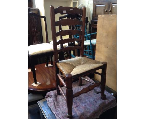 LADDER BACK RUSH SEATED CHAIR