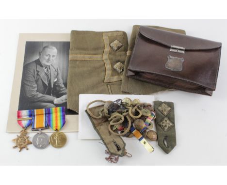 1914 Star Trio with original Mons clasp (165092 Pte F C Hoffman 1/1 N.Som Yeo), (pair Hoffmann). Commissioned 17/6/1917 into 