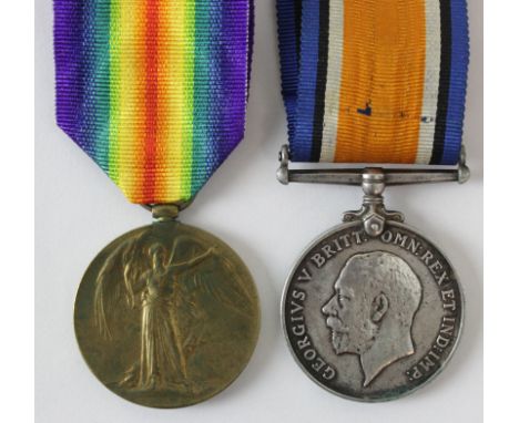 BWM &amp; Victory Medal to 330737 Pte R Wade Yorkshire Hussars. The Victory medal has hand engraved naming.   Sold as seen   