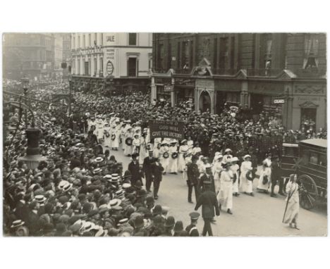 Suffragette Emily Wilding Davison's funeral procession 14th June 1913, Bloomsbury R/P  (1)