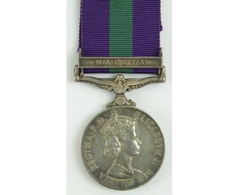 GSM ERII with Malaya clasp to 23105348 Pte R Higham Loyals