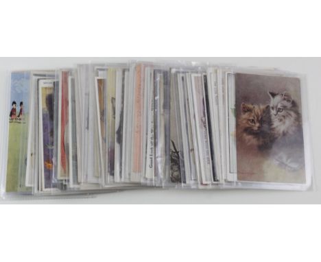 Cats, mixed R/P's &amp; artist drawn, good mixture &nbsp;  (approx 72 cards)