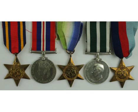 Group with GRVI RNR long service medal, 1939-45 Star, Atlantic Star, Burma Star and War medal to 427 E.C  W R Mc Nab E.R.AI R