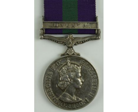GSM ERII with Malaya clasp to 23277801 Pte K T McKay Loyals