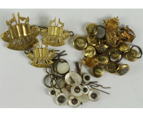 Badges  - mixed lot, comprising Officer's gilt hat badge and 2 collars for the Army Educational Corps - all 3 have Makers' ma
